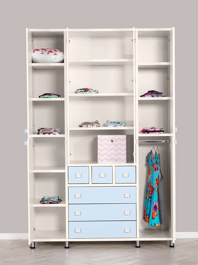 ארון ילדים מיכל 4 דלתות | צבע שמנת